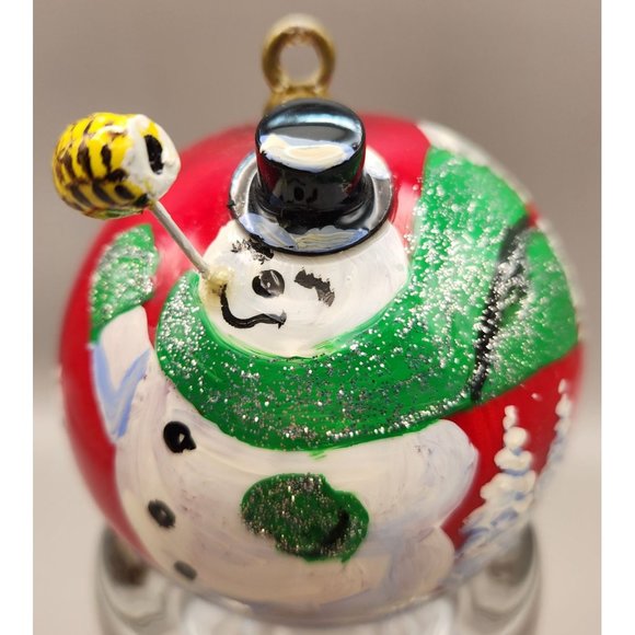 Vintage 3D Snowman Ornament Handmade Painted Styrofoam1996 Signed EUC - Picture 5 of 5